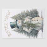 Papel De Seda Snowman Watercolor Winter Christmas<br><div class="desc">Snowman Watercolor Winter Christmas</div>