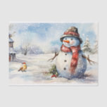 Papel De Seda Snowman Watercolor Winter Christmas<br><div class="desc">Snowman Watercolor Winter Christmas</div>