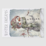 Papel De Seda Snowman Watercolor Winter Christmas<br><div class="desc">Snowman Watercolor Winter Christmas</div>