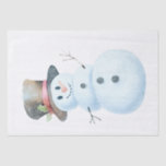 Papel De Seda Snowman Watercolor Winter Christmas<br><div class="desc">Snowman Watercolor Winter Christmas</div>