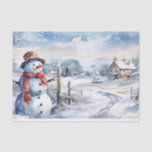 Papel De Seda Snowman Watercolor Winter Christmas<br><div class="desc">Snowman Watercolor Winter Christmas</div>