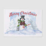 Papel De Seda Snowman Watercolor Winter Christmas<br><div class="desc">Snowman Watercolor Winter Christmas</div>