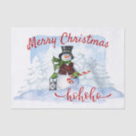Papel De Seda Snowman Watercolor Winter Christmas<br><div class="desc">Snowman Watercolor Winter Christmas</div>