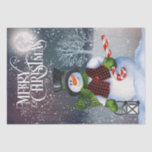 Papel De Seda Snowman Watercolor Winter Christmas<br><div class="desc">Snowman Watercolor Winter Christmas</div>