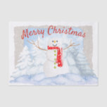 Papel De Seda Snowman Watercolor Winter Christmas<br><div class="desc">Snowman Watercolor Winter Christmas</div>