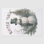 Papel De Seda Snowman Watercolor Winter Christmas<br><div class="desc">Snowman Watercolor Winter Christmas</div>