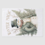 Papel De Seda Snowman Watercolor Winter Christmas<br><div class="desc">Snowman Watercolor Winter Christmas</div>