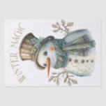 Papel De Seda Snowman Watercolor Winter Christmas<br><div class="desc">Snowman Watercolor Winter Christmas</div>