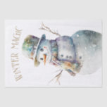 Papel De Seda Snowman Watercolor Winter Christmas<br><div class="desc">Snowman Watercolor Winter Christmas</div>