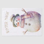 Papel De Seda Snowman Watercolor Winter Christmas<br><div class="desc">Snowman Watercolor Winter Christmas</div>