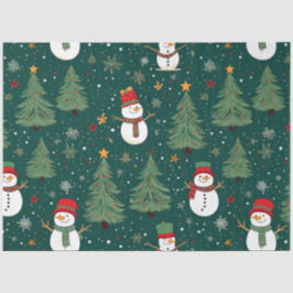 Papel De Seda Snowmen Árvores de Natal Flocos de Neve Natal