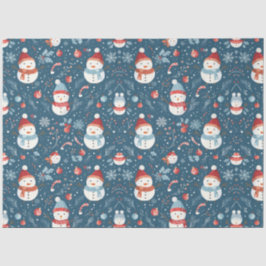 Papel De Seda Snowmen Berries Candy Canais Natal