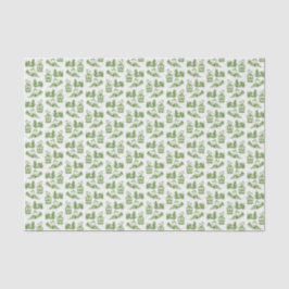 Papel De Seda Snowy Christmas Toile | verde