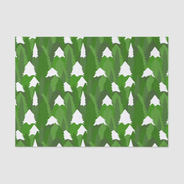 Papel De Seda Snowy Pine Forest (Frente )