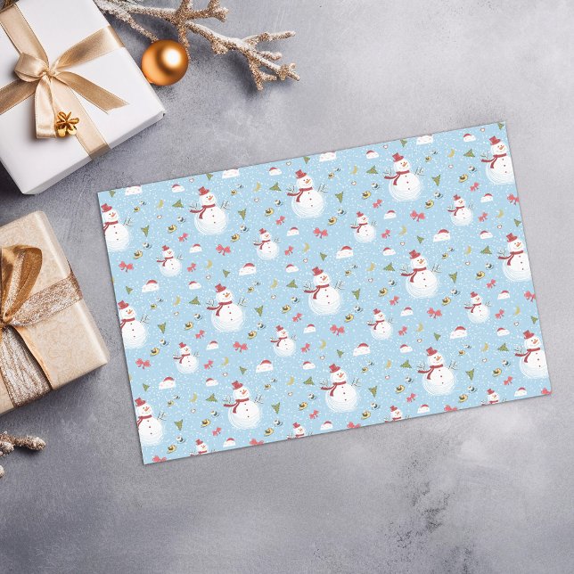 Papel De Seda Snowy Snowmen Alegações de Natal (Criador carregado)