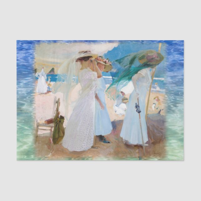 Papel De Seda Sob a Awning, Joaquín Sorolla (Frente )