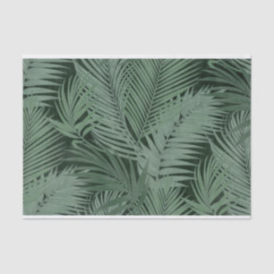 Papel De Seda Sobreposição de Folhas Verde em Fundo Escuro