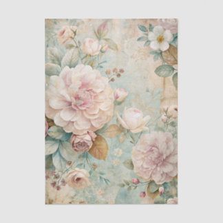 Papel De Seda Soft Pastel Floral Pattern with Peonies