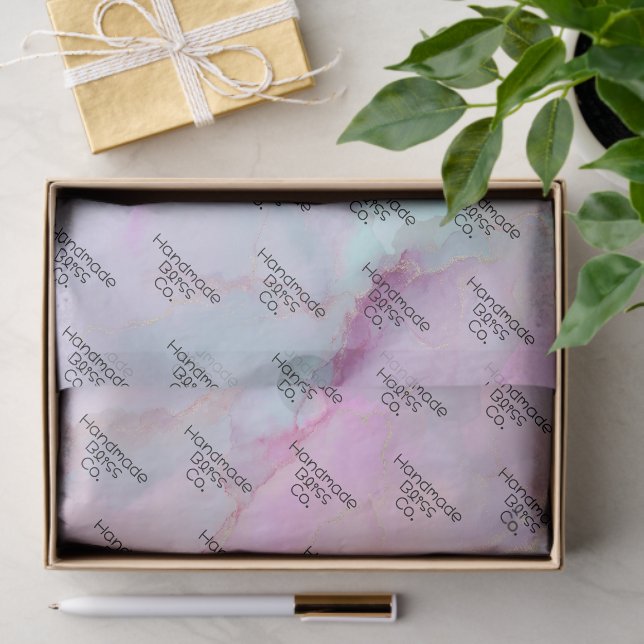 Papel De Seda Soft Pink Colorful Marble (Presente)