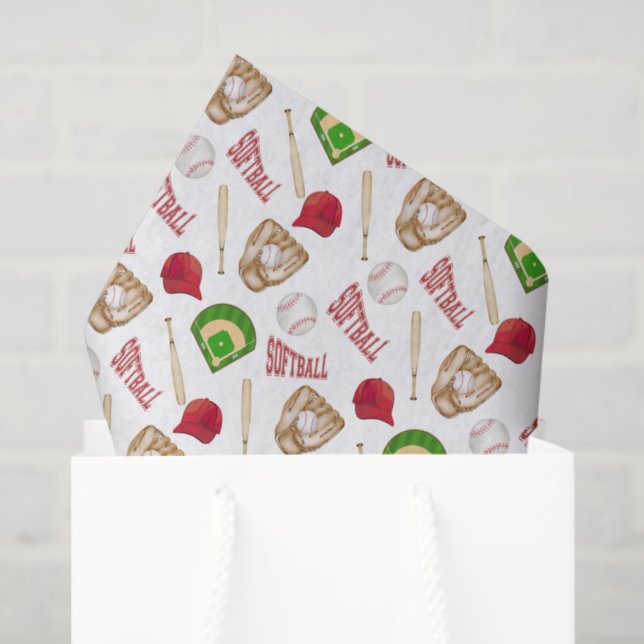 Papel De Seda Softball Tissue Paper (Sacola de presentes)