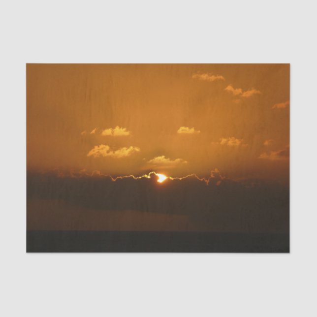 Papel De Seda Sol Atrás das Nuvens Foto Laranja Sunset (Frente )