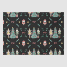 Soldados e Fadas de Nozes de Natal em Preto