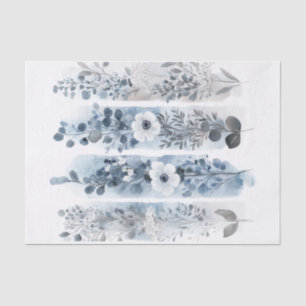 Papel De Seda Sombra de Nuvem Azul de Flores Selvagens