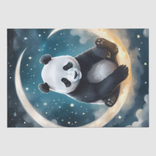 Papel De Seda Sonhando à Lua: Serenada Celestial de Panda
