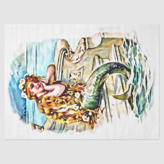 Papel De Seda Sonhando com a Mermaid Child #1, 18 lb 17 x 23 (Frente )