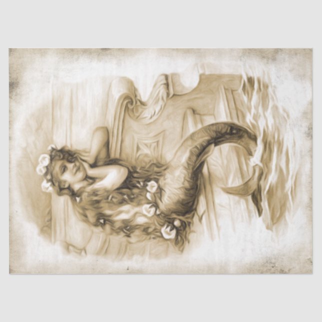 Papel De Seda Sonhando com a Mermaid Child #3, 18 lb 17 x 23 (Frente )