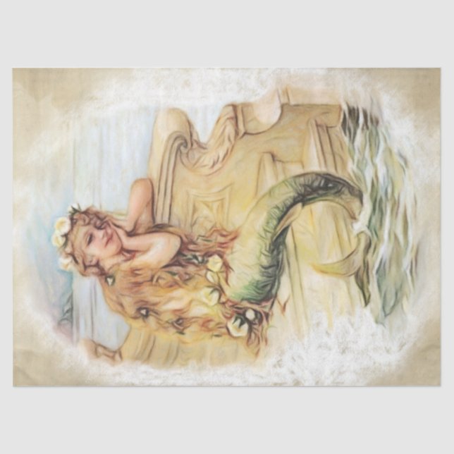 Papel De Seda Sonhando com a Mermaid Child #5, 18 lb 17 x 23 (Frente )