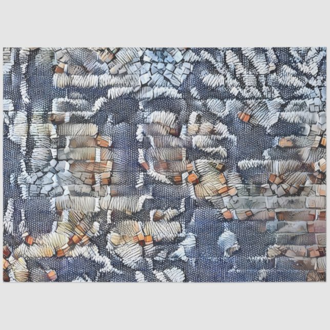 Papel De Seda Sonho de Arte em Parede de Jeans Azuis (Frente )