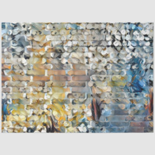 Papel De Seda Sonho de Arte em Parede de Pétalas Brancas