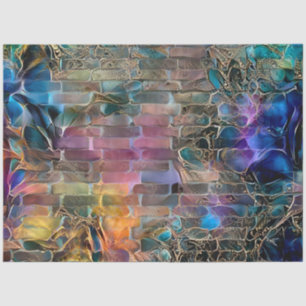 Papel De Seda Sonho de Arte em Parede Roxo Dourado