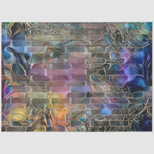 Papel De Seda Sonho de Arte em Parede Roxo Dourado (Frente )