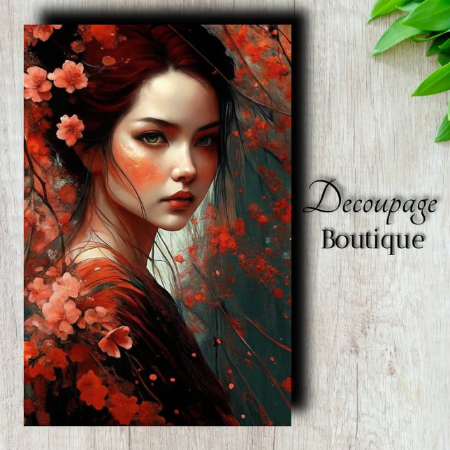 Papel De Seda Sonho de Flor de Coral Decoupagem (Coral Blossom Dream Decoupage Tissue Paper)