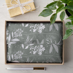 Papel De Seda Sonho de Jardim Botânicos Elegantes - verde flores