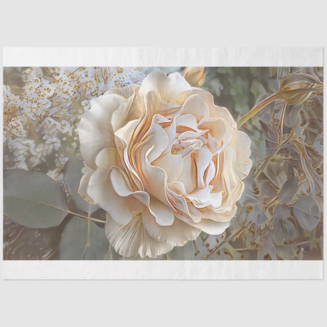 Papel De Seda Sonho de Rosa de Arte Dourado da Seda (Frente )