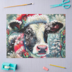 Papel De Seda Sonho de Vaca com Descamação Floral de Tempos Mais