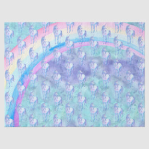 Papel De Seda Sonho roxo do unicórnio do Aqua