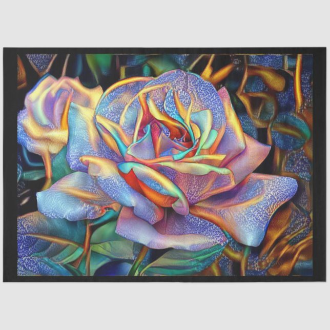 Papel De Seda Sonho Único de Rosa de Arte Glossy (Frente )