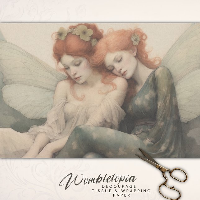 Papel De Seda Sonhos Antigos de Decoupage, Elegância de Fada Ete (Criador carregado)