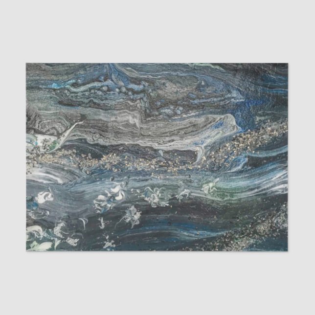 Papel De Seda Sonhos da pintura do abstrato Oceano 20 (Frente )