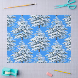 Papel De Seda Sonhos de Árvore Gelada Floresta Nevada