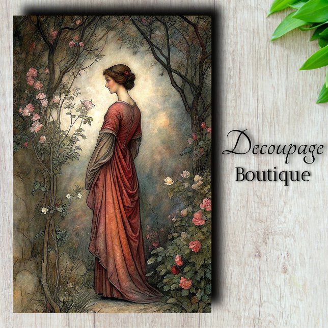 Papel De Seda Sonhos de Jardim (Garden Dreams Decoupage Tissue Paper)