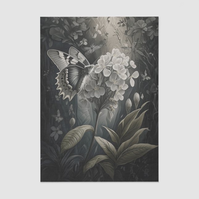 Papel De Seda Sonhos de Oleandro, Mariposa no Crepúsculo (Frente )