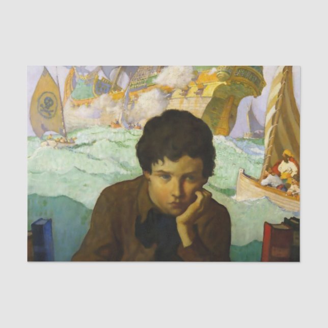 Papel De Seda “Sonhos de Pirata” por NC Wyeth (Frente )