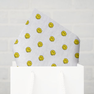 Papel De Seda Sorria Bolinhas Emojis Feliz Amarelo