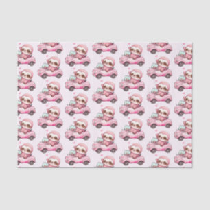 Papel De Seda Sorriso de Lama Rosa em um Padrão Convertível