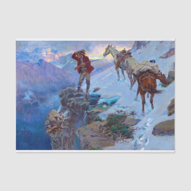 Papel De Seda Sorte de Hunter por Charles Marion Russell (Frente )